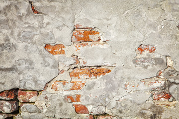 Cracked brick wall