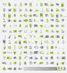 Set of agriculture stickers