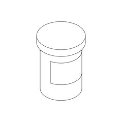 Medicine pill bottle icon, isometric 3d style
