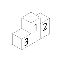 Pedestal icon, isometric 3d style 