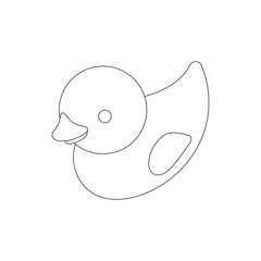 Duckling toy icon, isometric 3d style