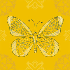 Seamless background with butterfly.