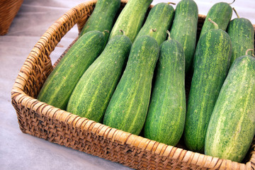 Cucumbers in basket