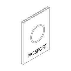 Passport icon, isometric 3d style