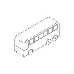 Bus icon, isometric 3d style