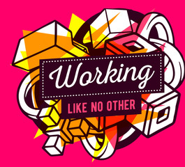 Vector illustration of colorful yellow and dark violet abstract