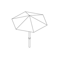 Beach umbrella icon, isometric 3d style