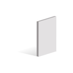 Vertical white book icon, isometric 3d style