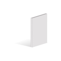 Vertical book icon, isometric 3d style