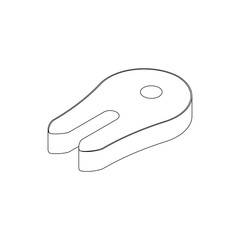 Fish slice icon, isometric 3d style