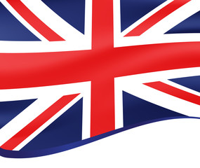 Waving flag of united kingdom vector background