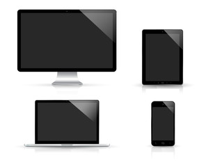 Modern digital tech device collection