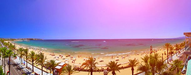 View of Platja Llarga beach in Salou Spain