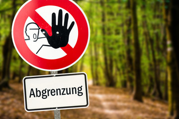 Fototapeta premium Schild 94 - Abgrenzung