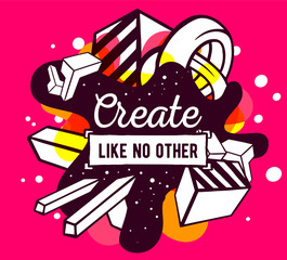 Vector illustration of colorful yellow and white abstract compos