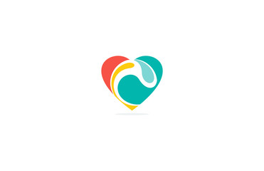 abstract heart love beauty logo