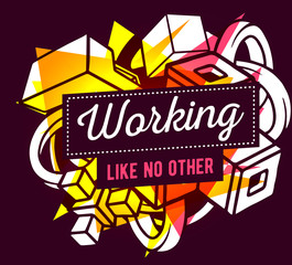 Vector illustration of colorful pink and yellow abstract composi