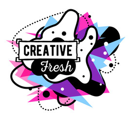 Vector illustration of colorful pink and blue abstract compositi