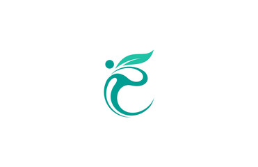 Fototapeta na wymiar leaf circle human icon logo