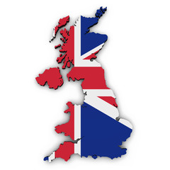 UK Map Shape Union Jack Flag