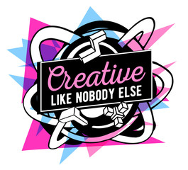 Vector illustration of colorful pink and blue abstract compositi