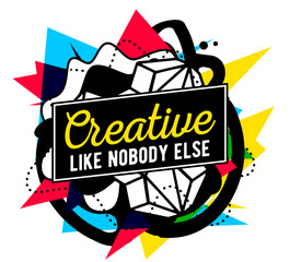 Vector illustration of colorful red, yellow and blue abstract co