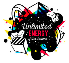 Vector illustration of colorful red, yellow and blue abstract co