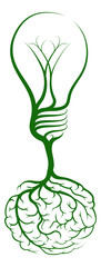 Light bulb brain tree
