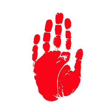 Hands print icon with boy hand stamp