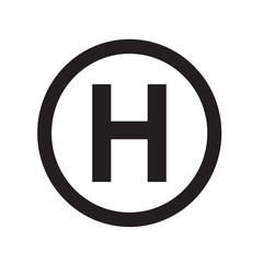 Basic font for letter H icon Illustration design