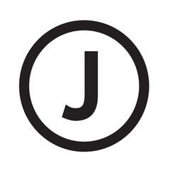 Basic font for letter J icon Illustration design