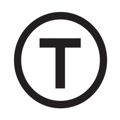Basic font letter T icon Illustration design