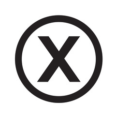 Basic font letter X icon Illustration design