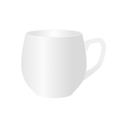 White tea cup over white background. Vector illustration.