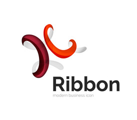 Modern vector ribbon logo