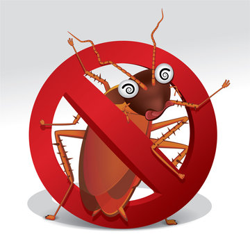 cockroach repellent vector , stop cockroach sign , no cockroach. Vector illustration
