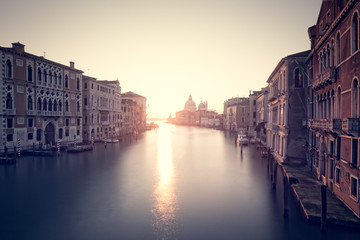 Fototapeta na wymiar Sunrise on Grand Canal in Venice