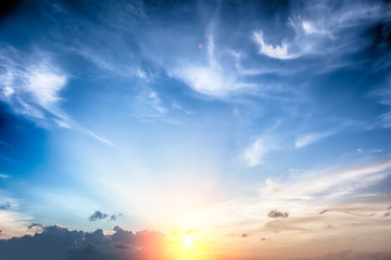 Beautiful orange sun rise