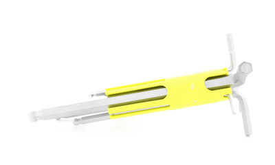 Allen wrench, metal tool for construction, isolated on white background