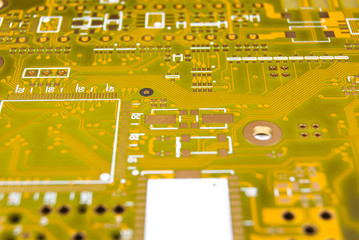 Printed circuit board yellow electronic background