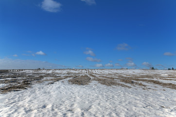 Blue sky,over the field