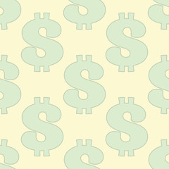 Seamless pattern with dollar sign