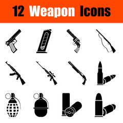 Naklejka premium Set of weapon icons