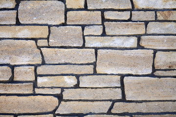 Stone Natural Cobble Ledge Field wall closeup detail