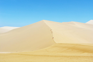 Landscape view of Mingsha Mountain Dunhuang, Gansu China.
