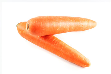  selective focus carrot on white background.