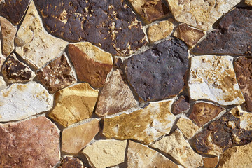 Stone Natural fieldstone cobble wall closeups