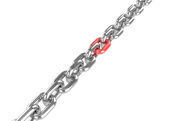 render stainless steel chain. 3D rendering.