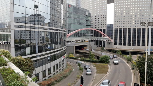 PARIS, FRANCE - OCTOBER 12, 2015: La Defense, commercial and business center of Paris, France.