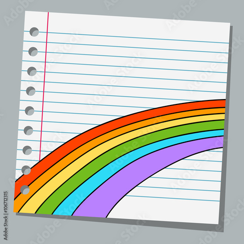 "notebook paper with rainbow" Stock image and royalty-free vector files ...